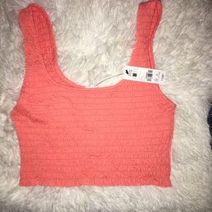 Pink Ribbed Crop Top